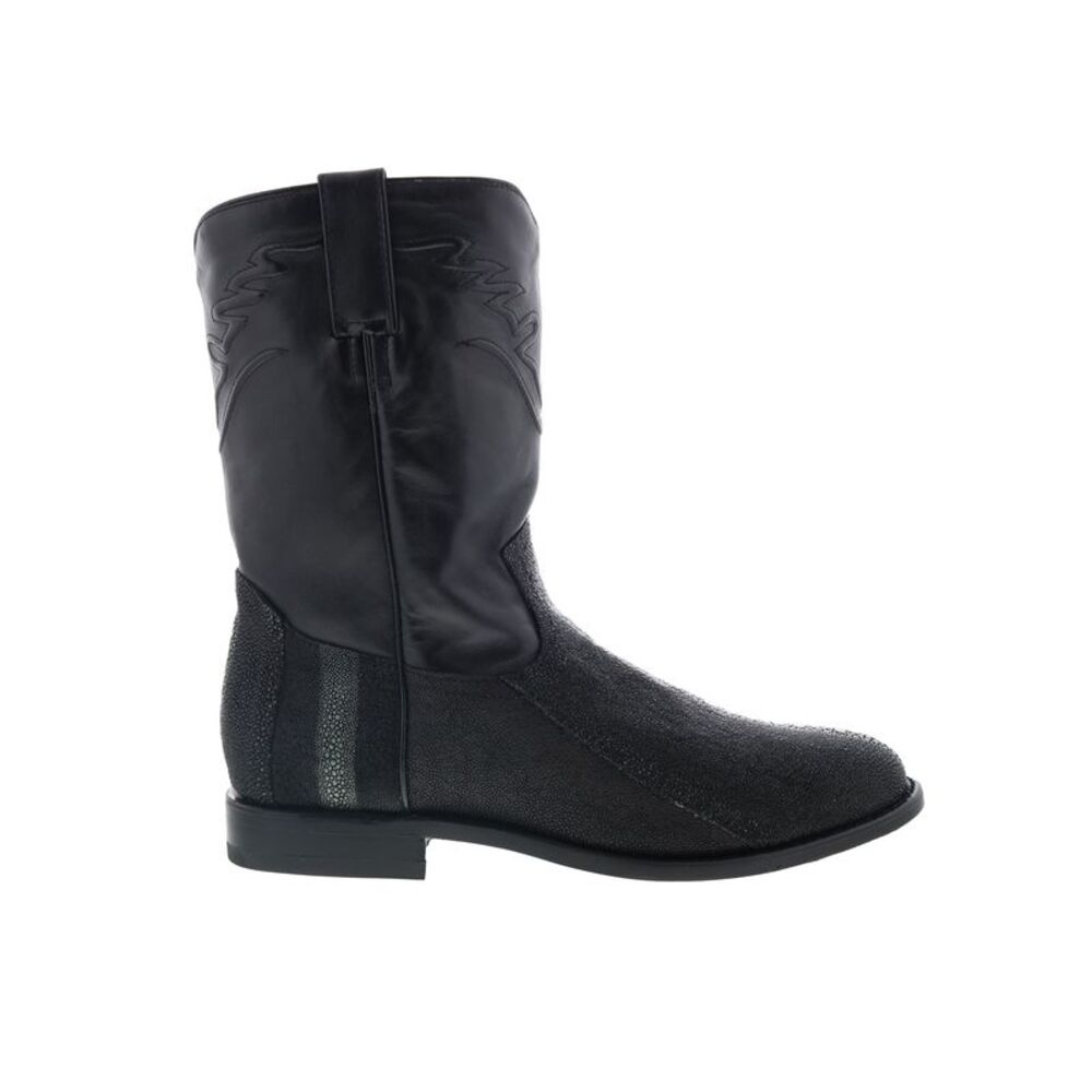 Los Altos Mens Stingray Rowstone Roper Boots Black Boots (NWT)